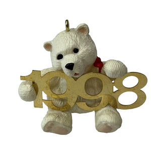 Hallmark Ornaments 1998 Fabulous Decade White Polar Bear Brass Year Discontinued